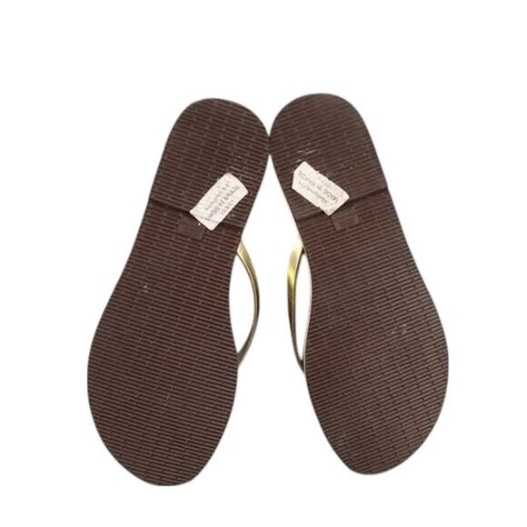 Havaianas Shoes Womens 9.5 Sandals Flip Flop Casual Fashion Gold Metallic Slim - Picture 13 of 15